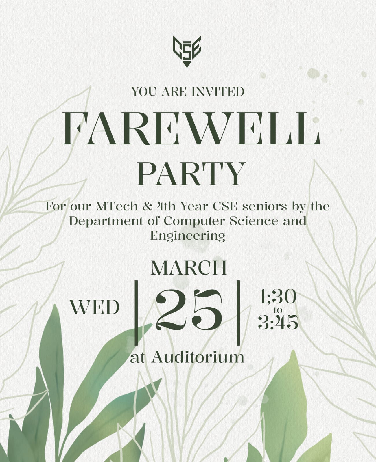 Farewell Party for Final year MTech & Btech CSE Students