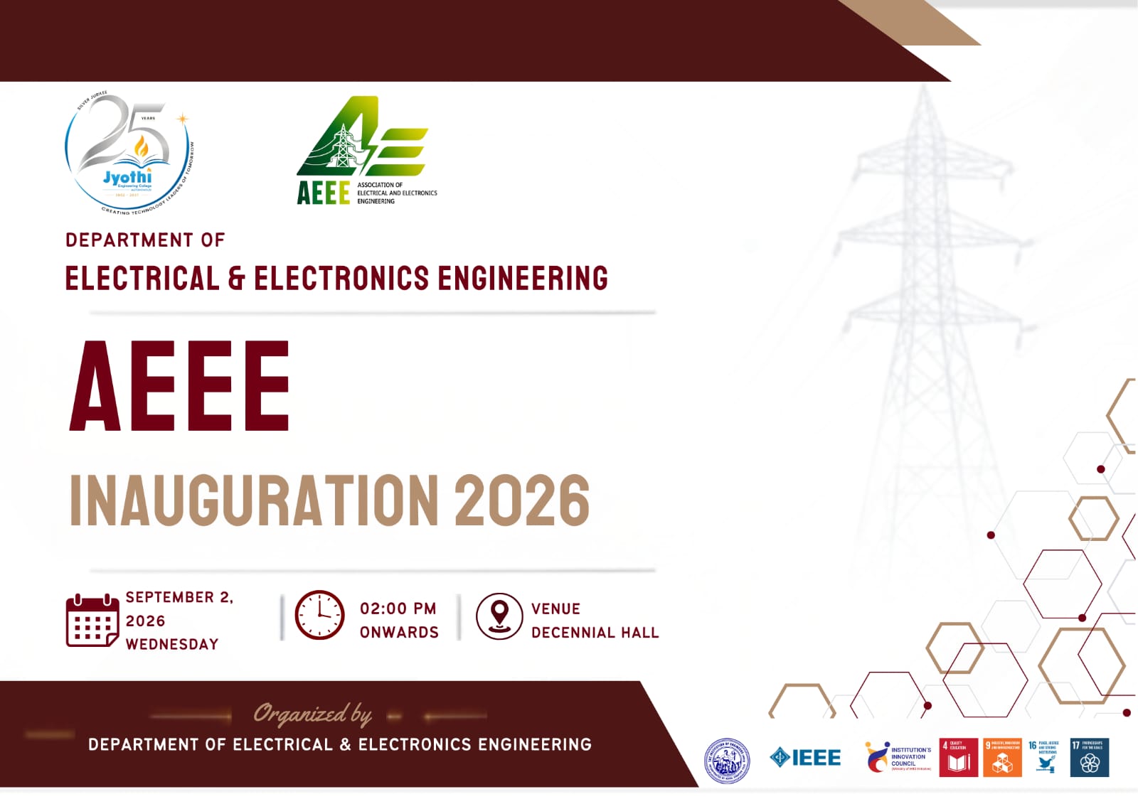 Association of Electrical and Electronics Engineering (AEEE) Inauguration 2026