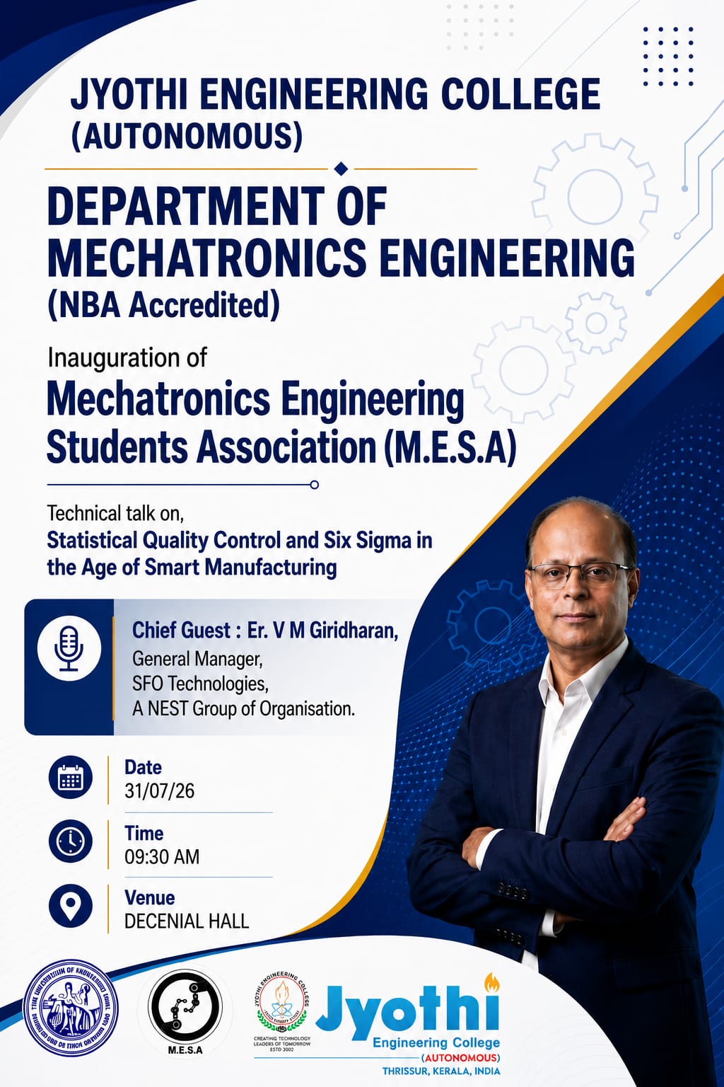 Inauguration of MESA and Technical Talk on Statistical Quality Control and Six Sigma  