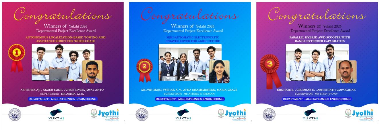 MRE Student Teams Triumph at Yukthi 2026 — Departmental Project Excellence Awards